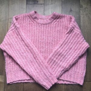American Eagle pink knitted crew neck